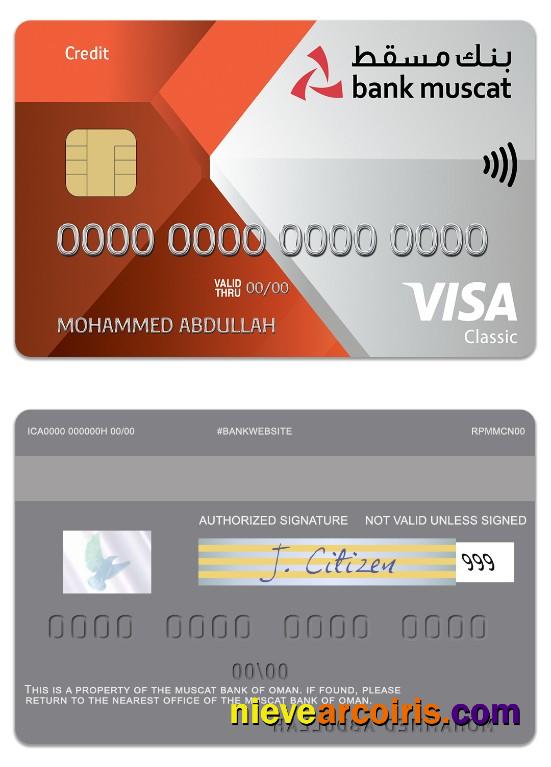 Oman Muscat Bank visa classic credit card